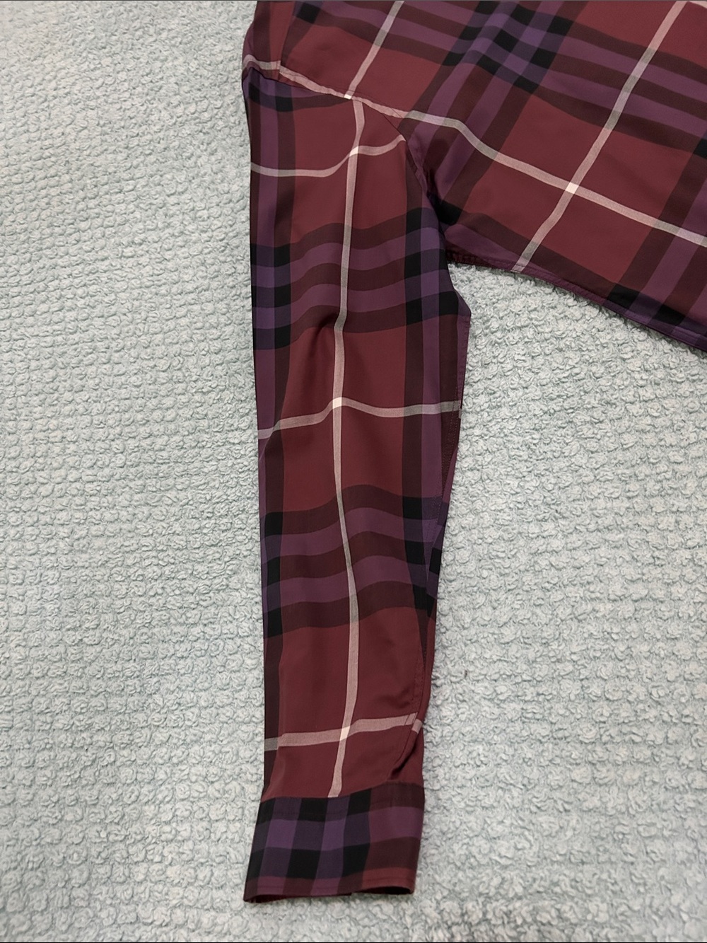 Burberry Burgundy and Black Plaid Button-Down Shirt - Picture 3 of 12